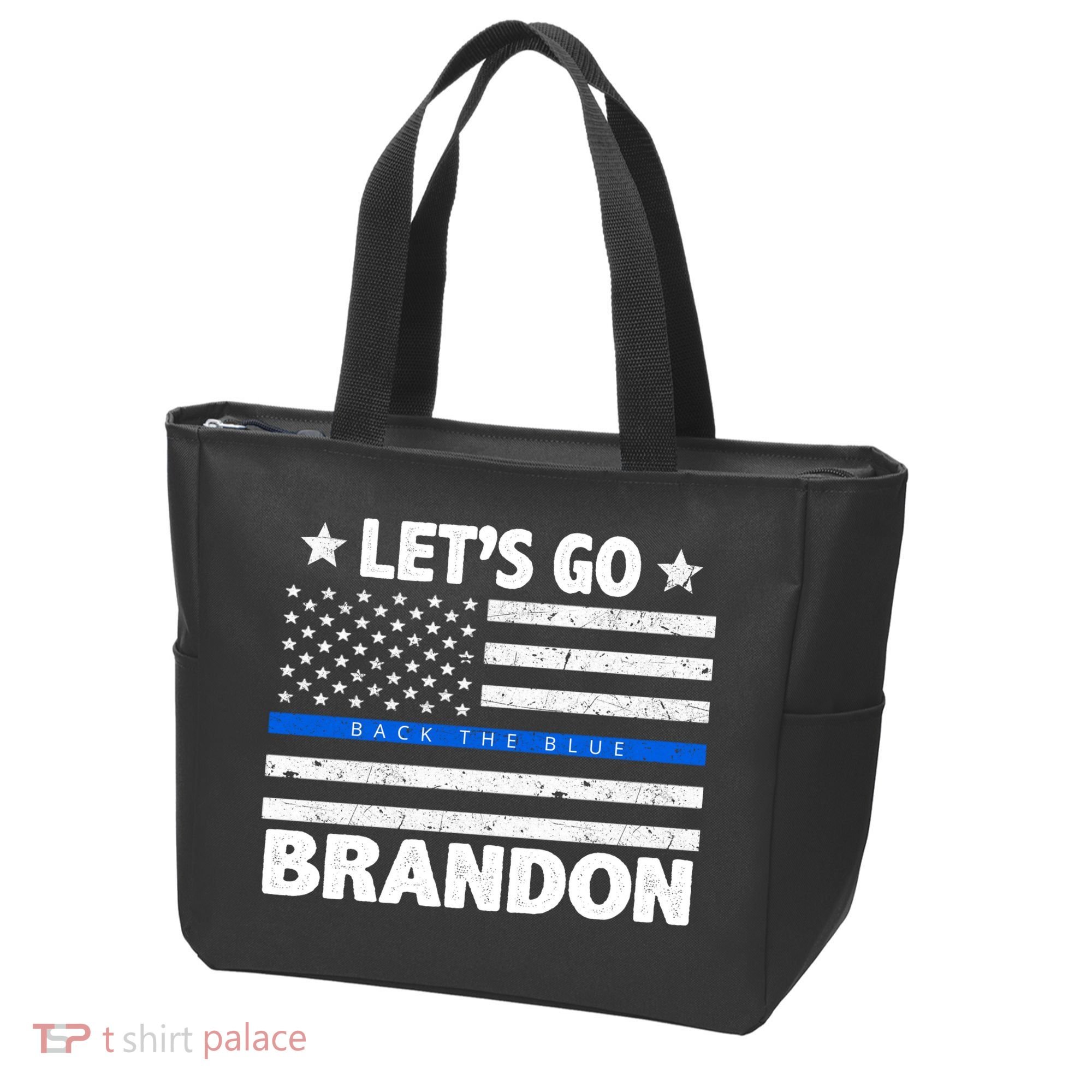 Let's Go Brandon Blue Thin Line Back The Blue FJB Chant Tote Bag