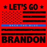 Let's Go Brandon Blue Thin Line Back The Blue FJB Chant Santa Hat thumb 1