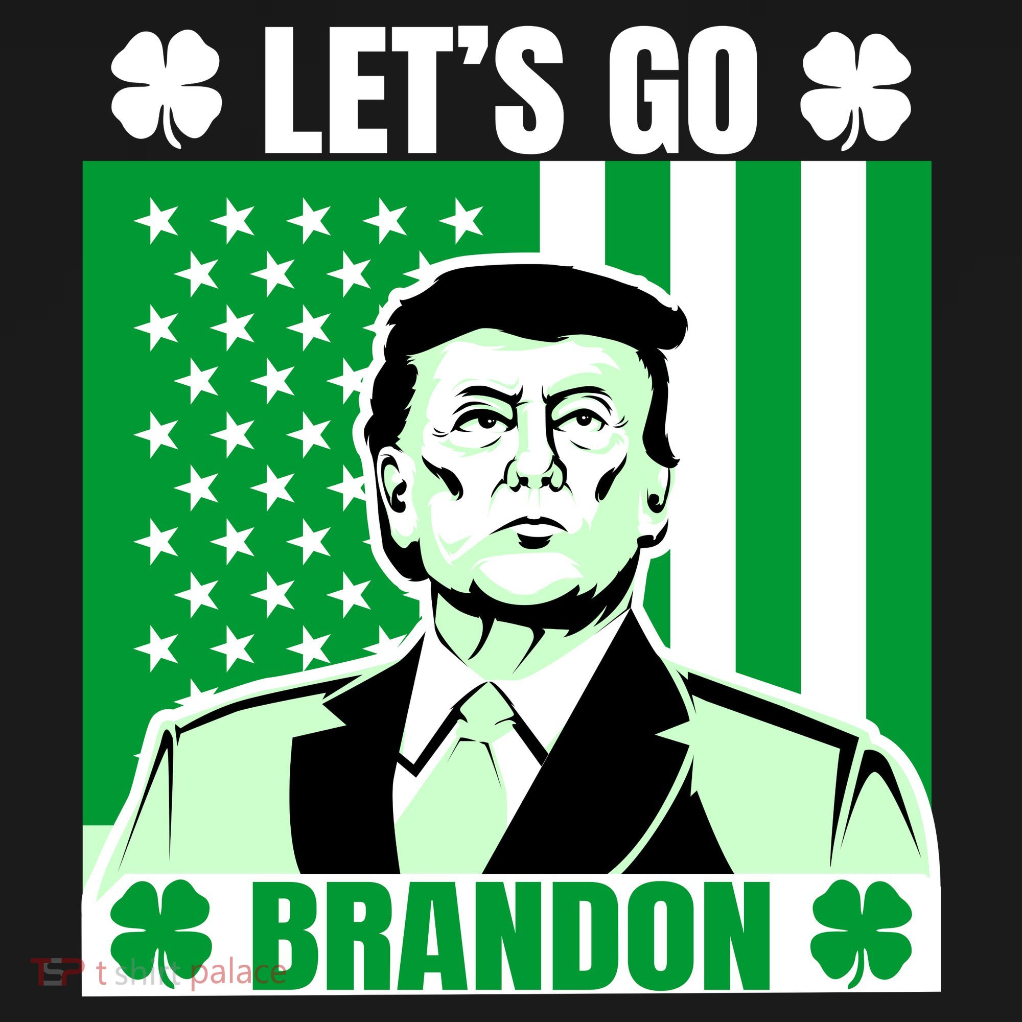 Lets Go Brandon St Patrick's Day Trump America Flag Clover Bucket Hat