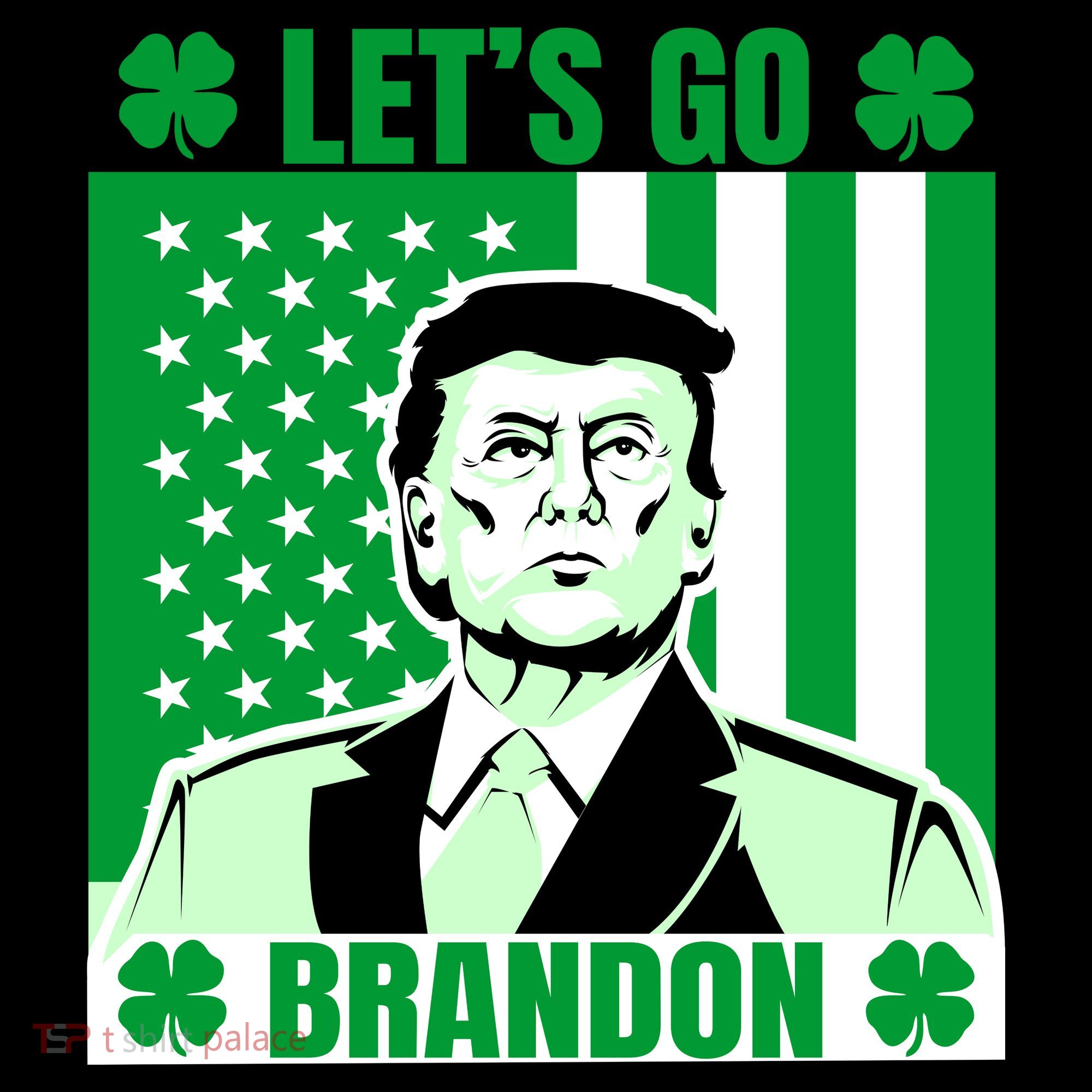 Lets Go Brandon St Patrick's Day Trump America Flag Clover Coffee Mug