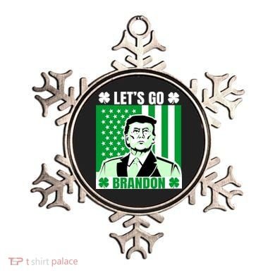 Lets Go Brandon St Patrick's Day Trump America Flag Clover Ornament