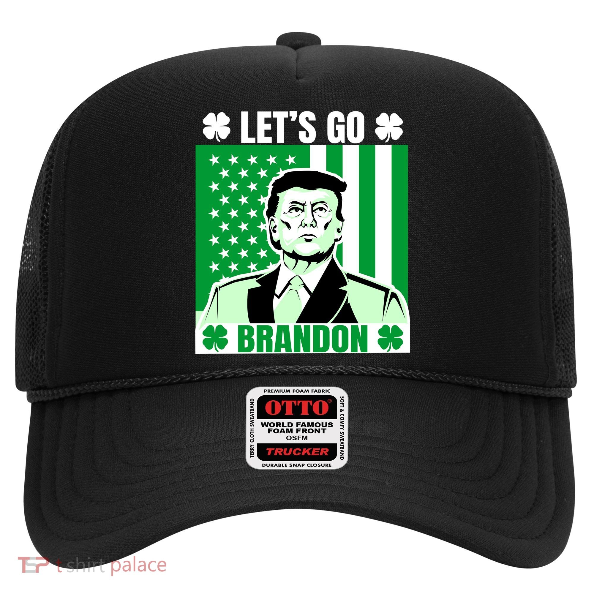 Lets Go Brandon St Patrick's Day Trump America Flag Clover Hat