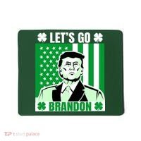 Lets Go Brandon St Patrick's Day Trump America Flag Clover Mousepad thumb 0