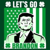 Lets Go Brandon St Patrick's Day Trump America Flag Clover Mousepad thumb 1