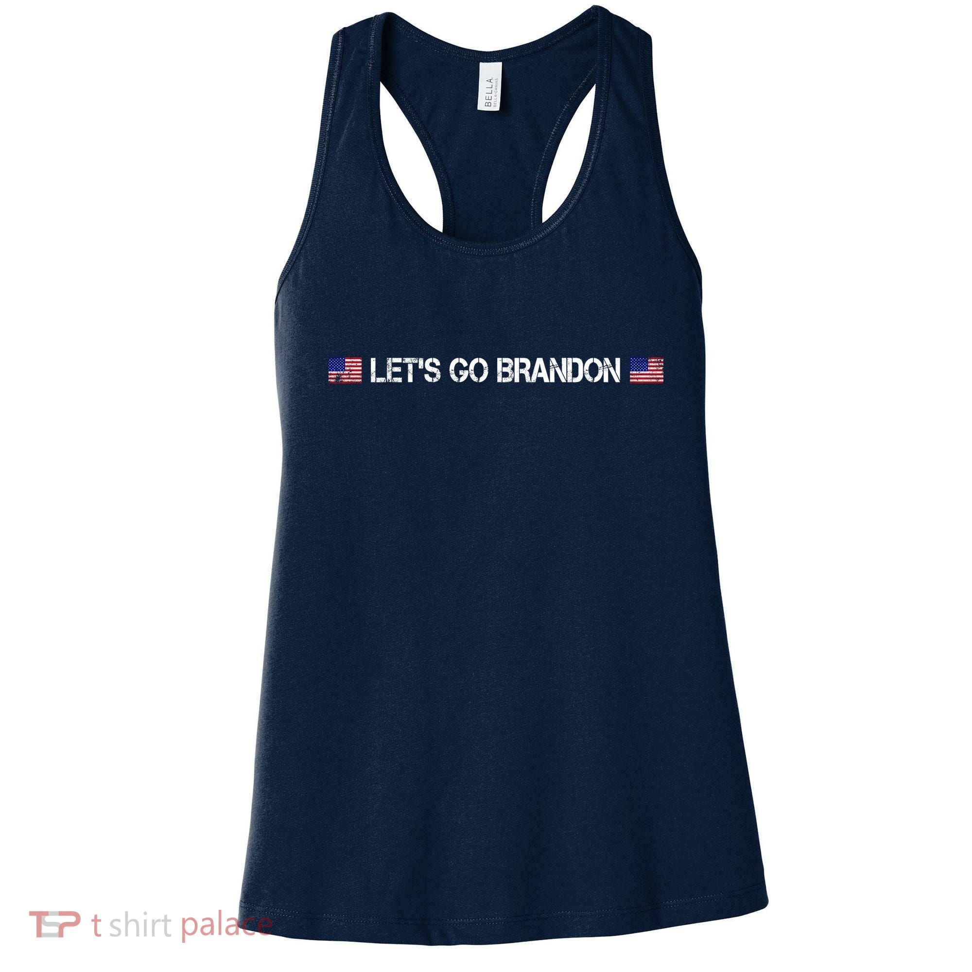 Let's Go Brandon Simple USA Flag Logo Women's Tank Top