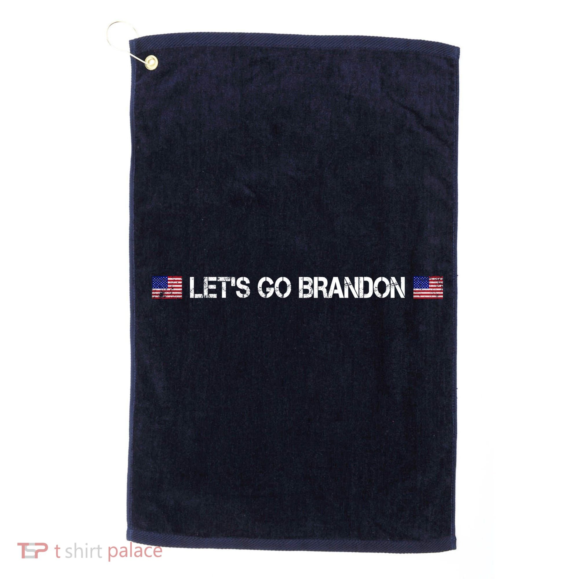 Let's Go Brandon Simple USA Flag Logo Golf Towel