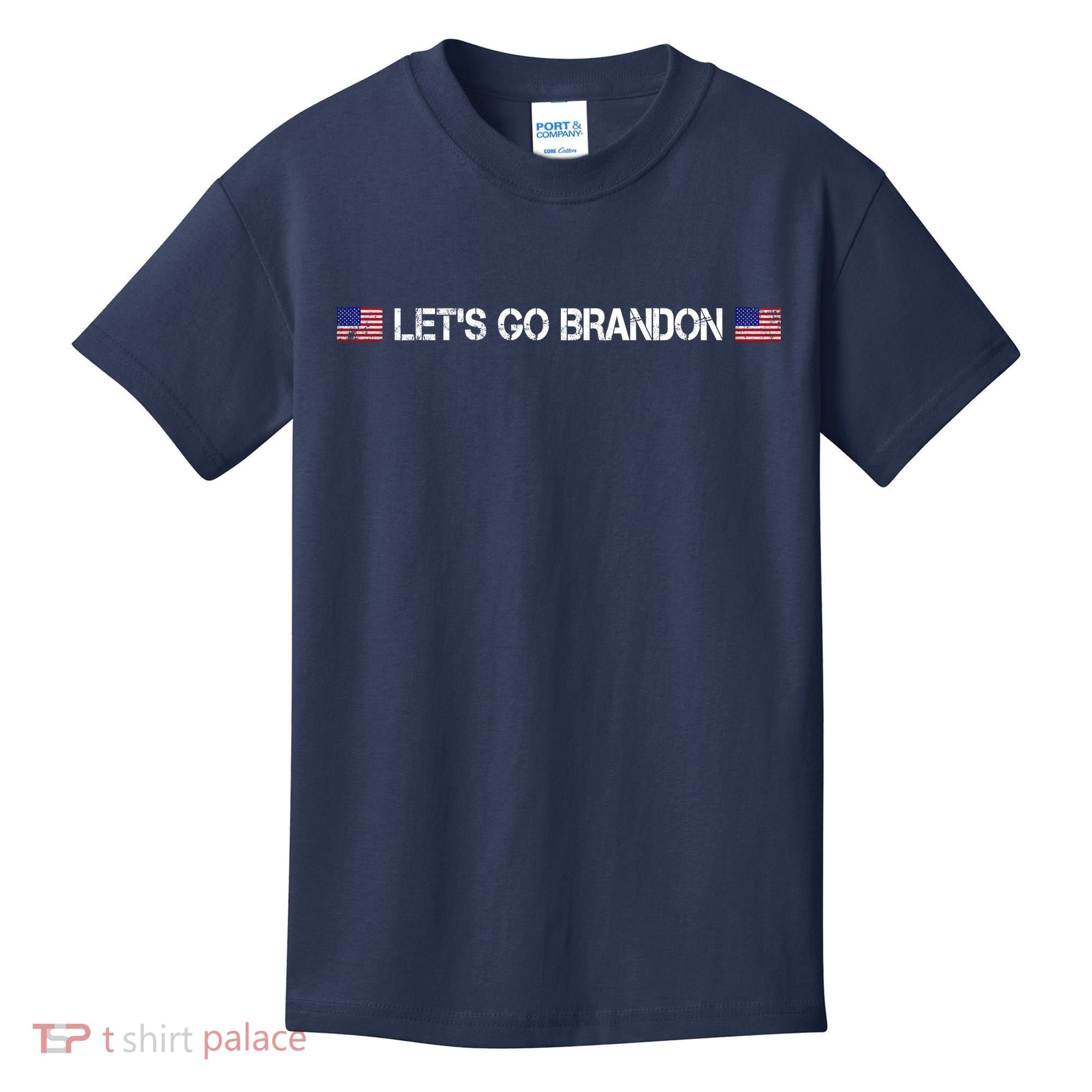 Let's Go Brandon Simple USA Flag Logo Kids T-Shirt