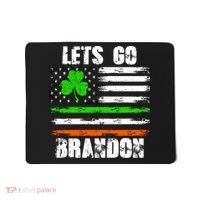 Lets Go Brandon St Patrick's Day Distressed America USA Flag Clover Mousepad thumb 0
