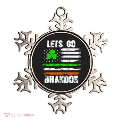Lets Go Brandon St Patrick's Day Distressed America USA Flag Clover Ornament