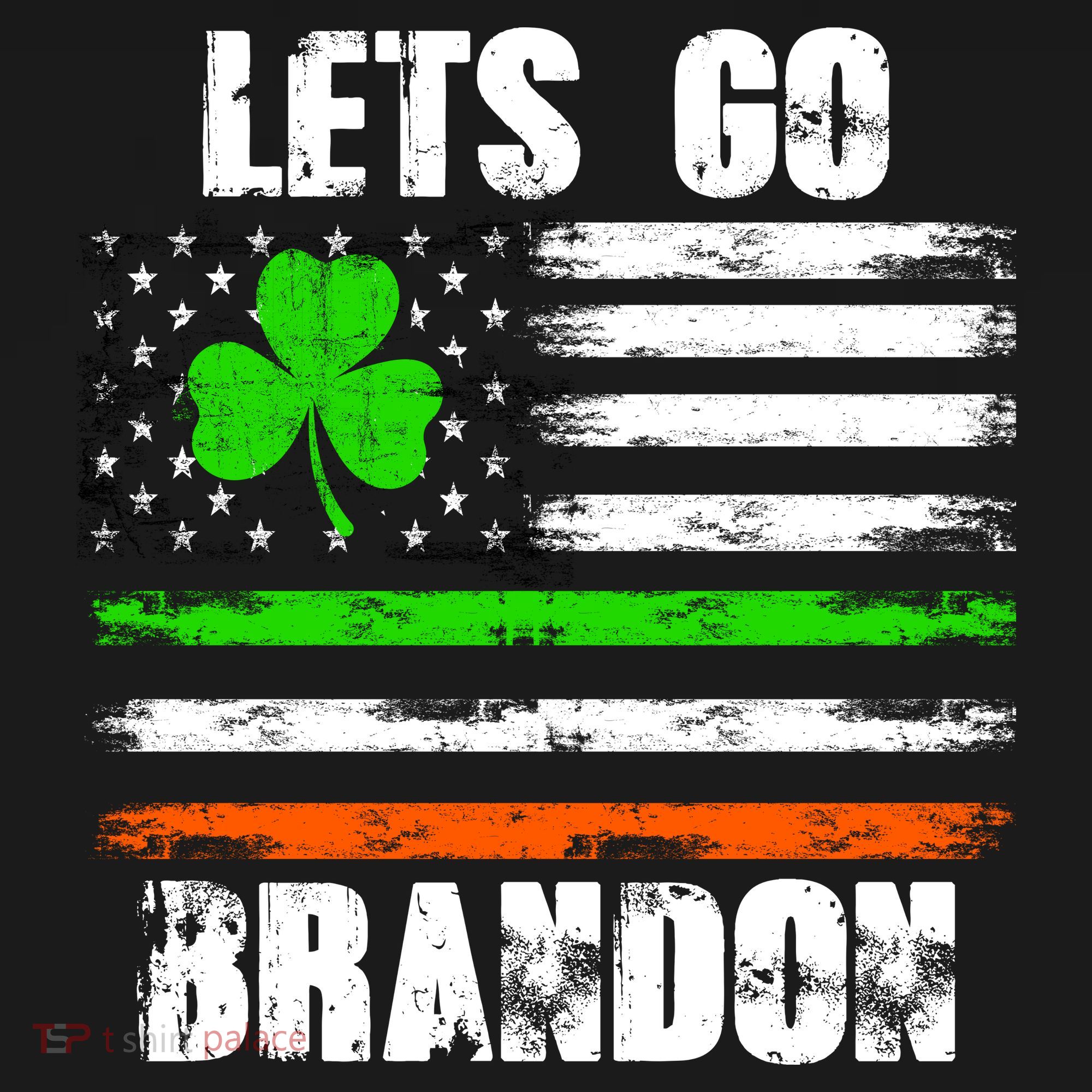 Lets Go Brandon St Patrick's Day Distressed America USA Flag Clover Kids Long Sleeve Shirt