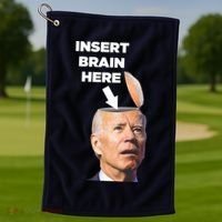 Let's Go Brandon Insert Brain Here Golf Towel thumb 1