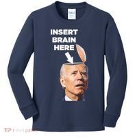 Let's Go Brandon Insert Brain Here Kids Long Sleeve Shirt thumb 0