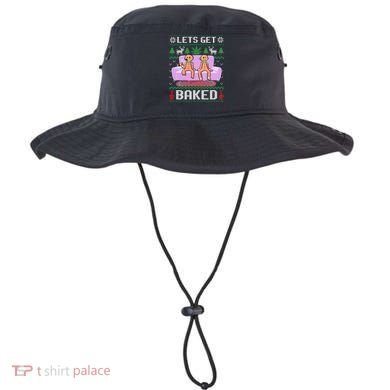 Let's Get Baked Gingerbread Man Ugly Christmas Marijuana Bucket Hat