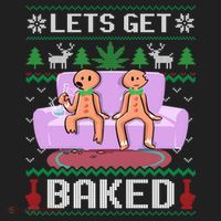 Let's Get Baked Gingerbread Man Ugly Christmas Marijuana Beanie thumb 2