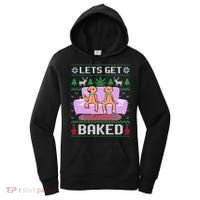 Let's Get Baked Gingerbread Man Ugly Christmas Marijuana Women's Hoodie thumb 0