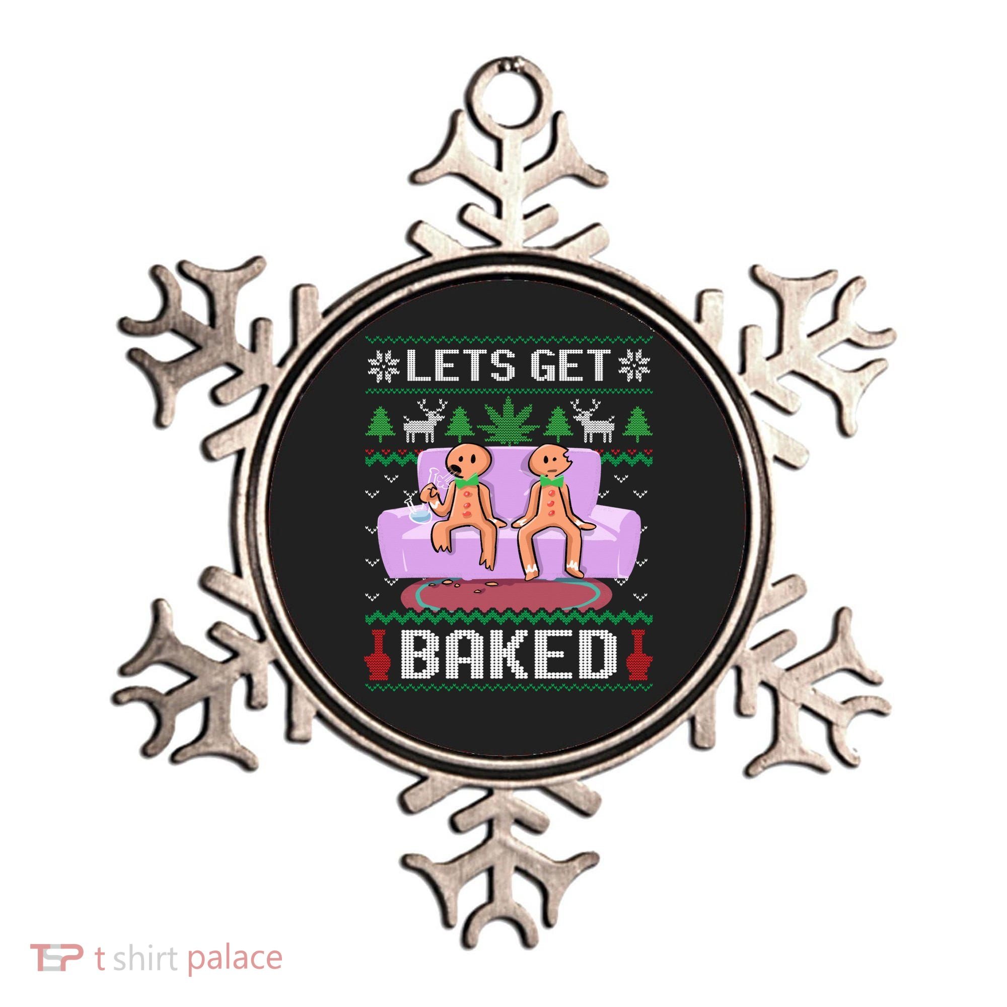 Let's Get Baked Gingerbread Man Ugly Christmas Marijuana Ornament