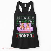 Let's Get Baked Gingerbread Man Ugly Christmas Marijuana Women's Tank Top thumb 0