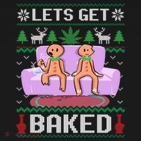 Let's Get Baked Gingerbread Man Ugly Christmas Marijuana Baby Bodysuit thumb 2