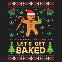 Lets Get Baked Cookie Weed Xmas Ugly Christmas Sweater Women's Sweatshirt thumb 2
