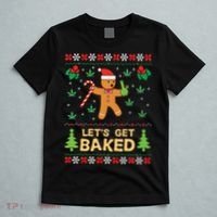 Lets Get Baked Cookie Weed Xmas Ugly Christmas Sweater T-Shirt thumb 5