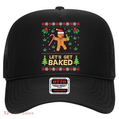 Lets Get Baked Cookie Weed Xmas Ugly Christmas Sweater Hat