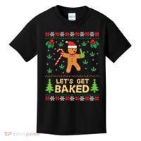 Lets Get Baked Cookie Weed Xmas Ugly Christmas Sweater Kids T-Shirt thumb 0
