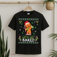Lets Get Baked Ugly Sweater Weed Christmas Xmas Marijuana T-Shirt thumb 2