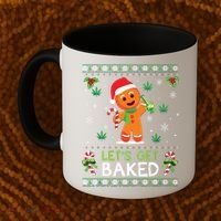 Lets Get Baked Ugly Sweater Weed Christmas Xmas Marijuana Coffee Mug thumb 2