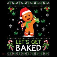 Lets Get Baked Ugly Sweater Weed Christmas Xmas Marijuana Coffee Mug thumb 5