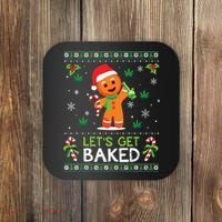 Lets Get Baked Ugly Sweater Weed Christmas Xmas Marijuana Coaster thumb 0