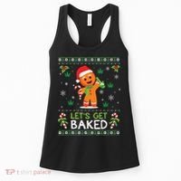 Lets Get Baked Ugly Sweater Weed Christmas Xmas Marijuana Women's Tank Top thumb 0