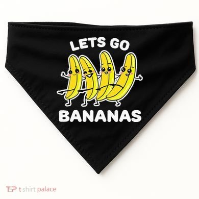 Lets Go Bananas Funny Fruit Pun Banana USA-Made Doggie Bandana
