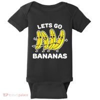 Lets Go Bananas Funny Fruit Pun Banana Baby Bodysuit thumb 0