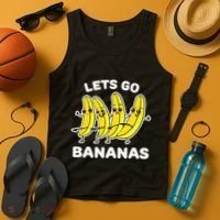 Lets Go Bananas Funny Fruit Pun Banana Tank Top thumb 4