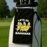 Lets Go Bananas Funny Fruit Pun Banana Golf Towel thumb 2