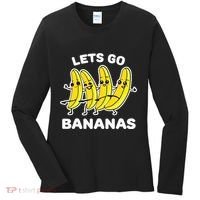 Lets Go Bananas Funny Fruit Pun Banana Women's Long Sleeve Shirt thumb 0