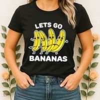 Lets Go Bananas Funny Fruit Pun Banana Women's T-Shirt thumb 2