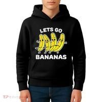 Lets Go Bananas Funny Fruit Pun Banana Kids Hoodie thumb 4