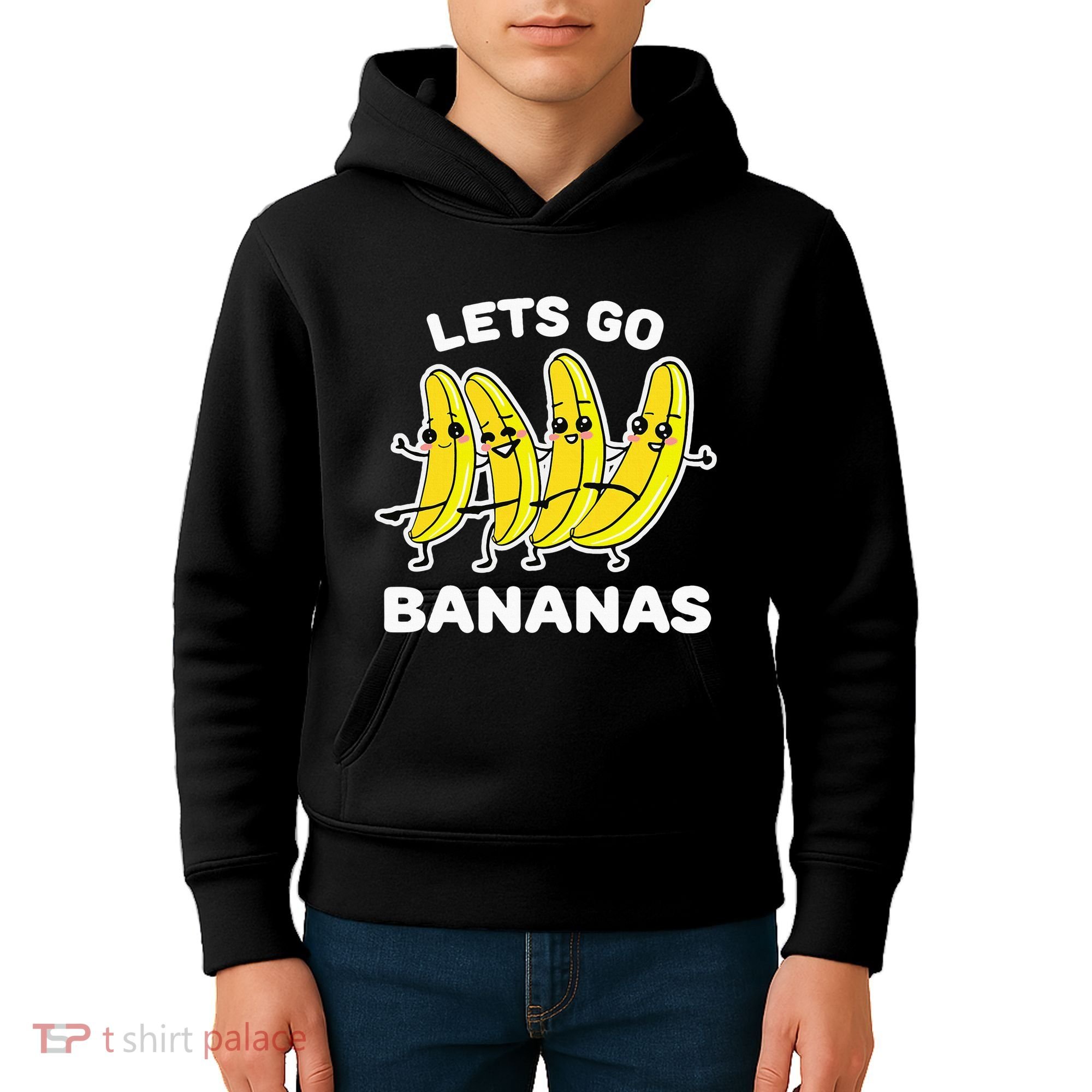 Lets Go Bananas Funny Fruit Pun Banana Kids Hoodie