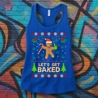 Lets Get Baked Ugly Funny Gift Weed Christmas Gift Xmas Women's Tank Top thumb 3