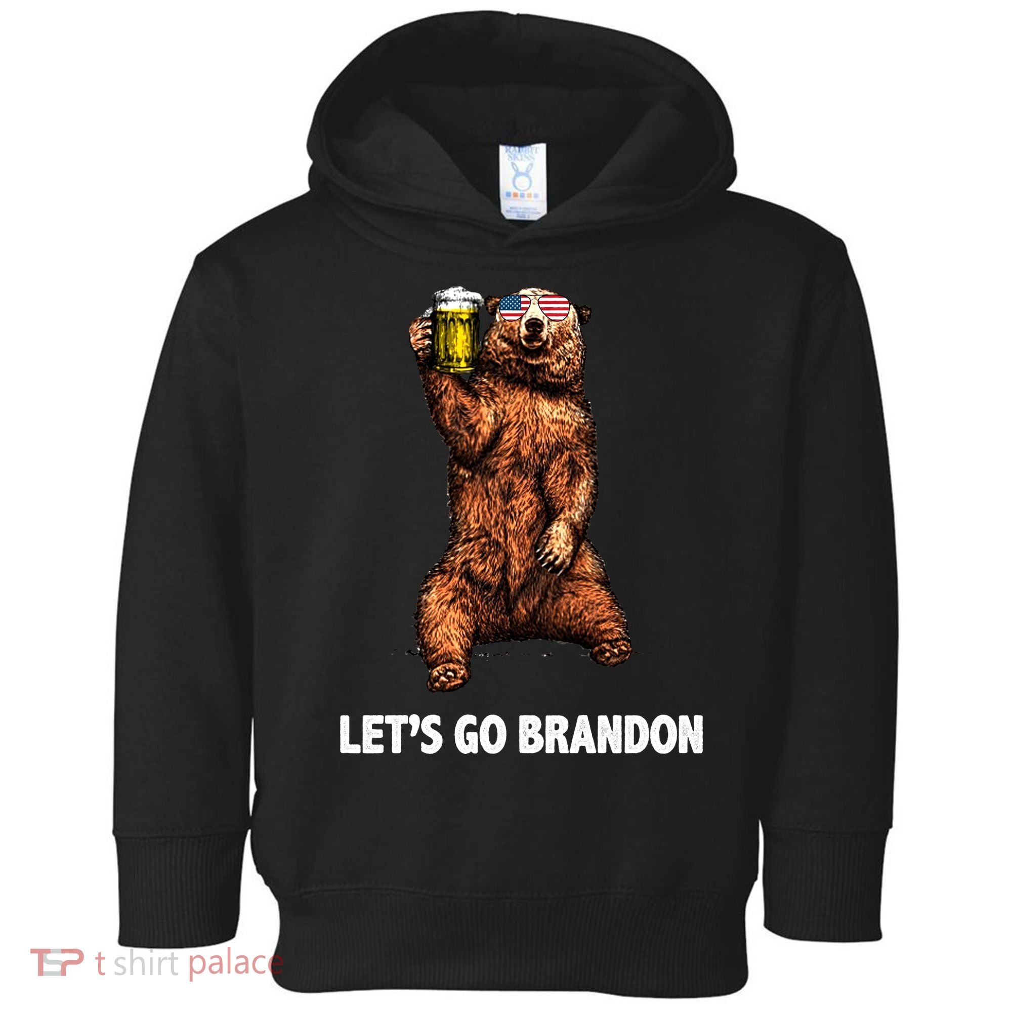 Let's Go Brandon Cheers American Bear Toddler Hoodie