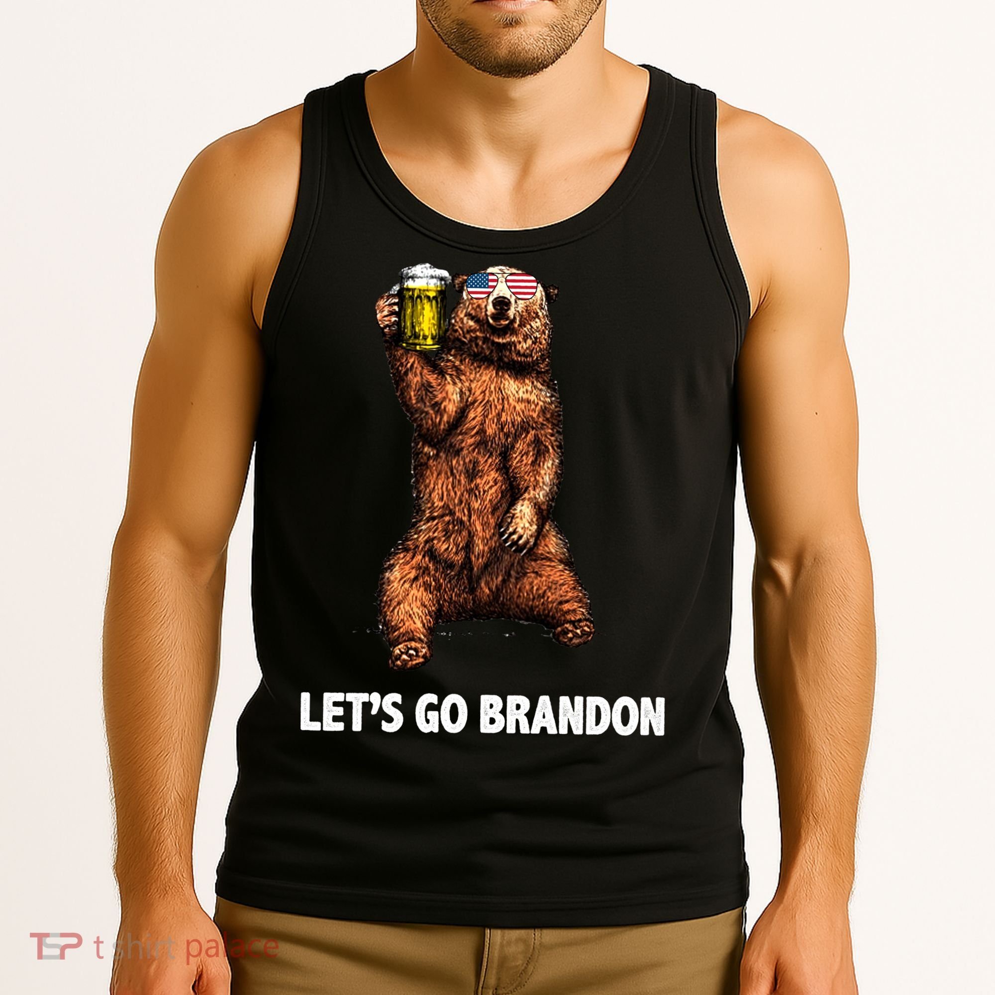 Let's Go Brandon Cheers American Bear Tank Top