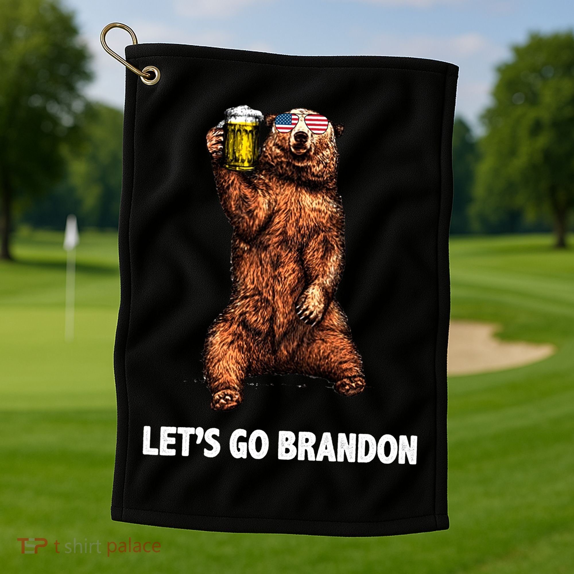 Let's Go Brandon Cheers American Bear Golf Towel