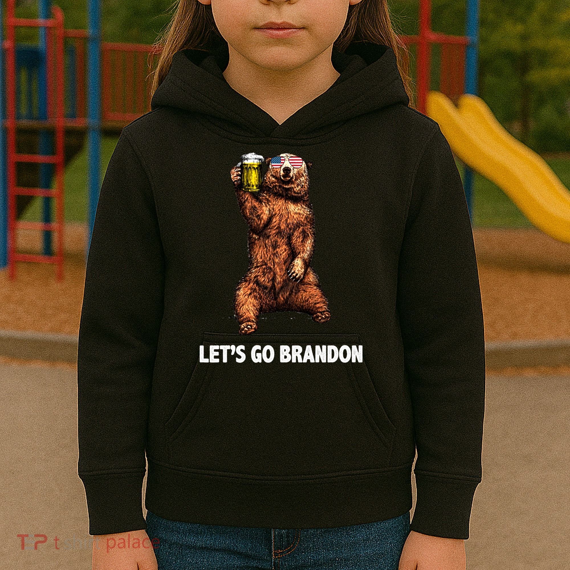 Let's Go Brandon Cheers American Bear Kids Hoodie