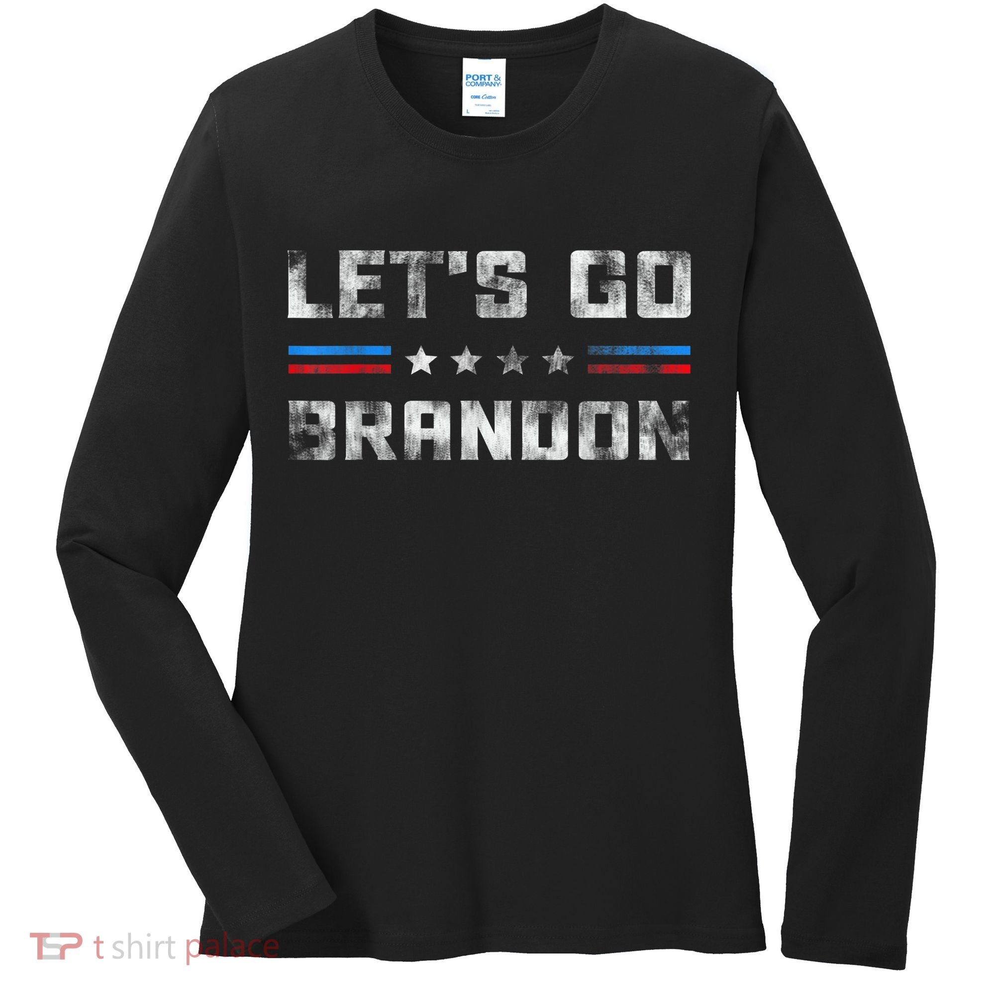 Let’s Go Brandon Conservative US Flag Gifts Women's Long Sleeve Shirt
