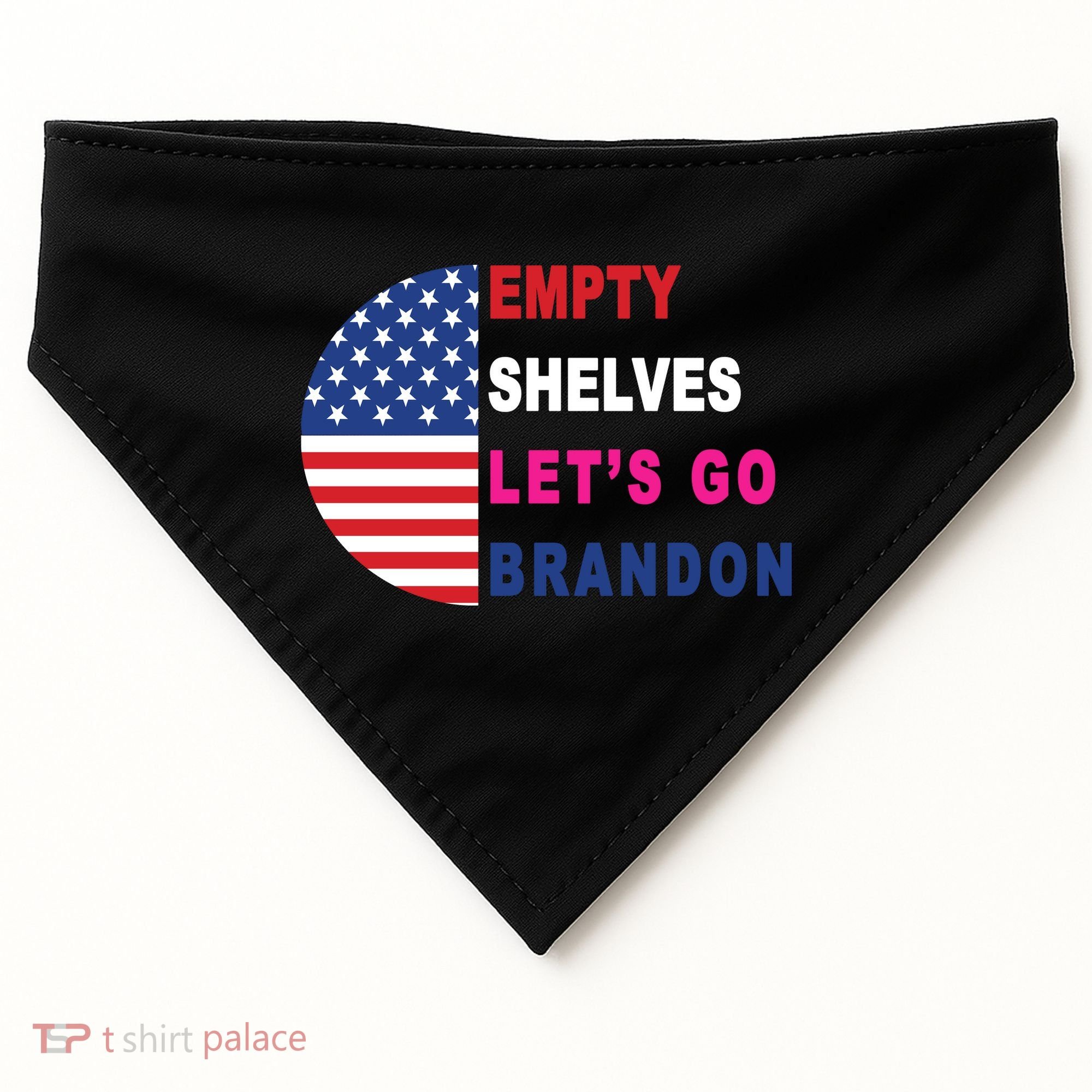 Lets Go Brandon Meme Classic American Flag Half Circle USA-Made Doggie Bandana