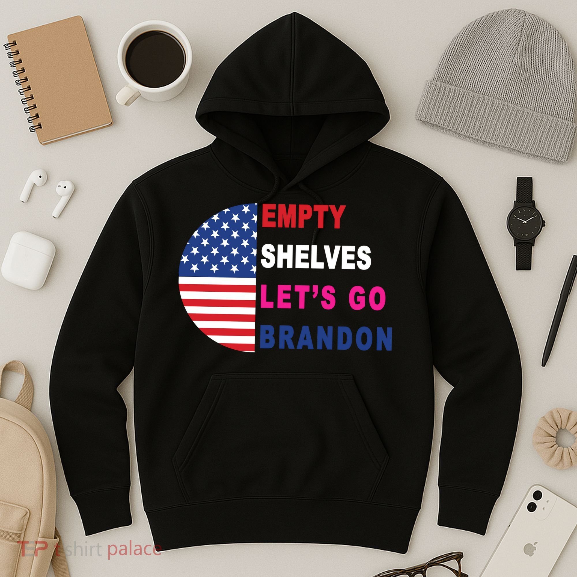 Lets Go Brandon Meme Classic American Flag Half Circle Hoodie