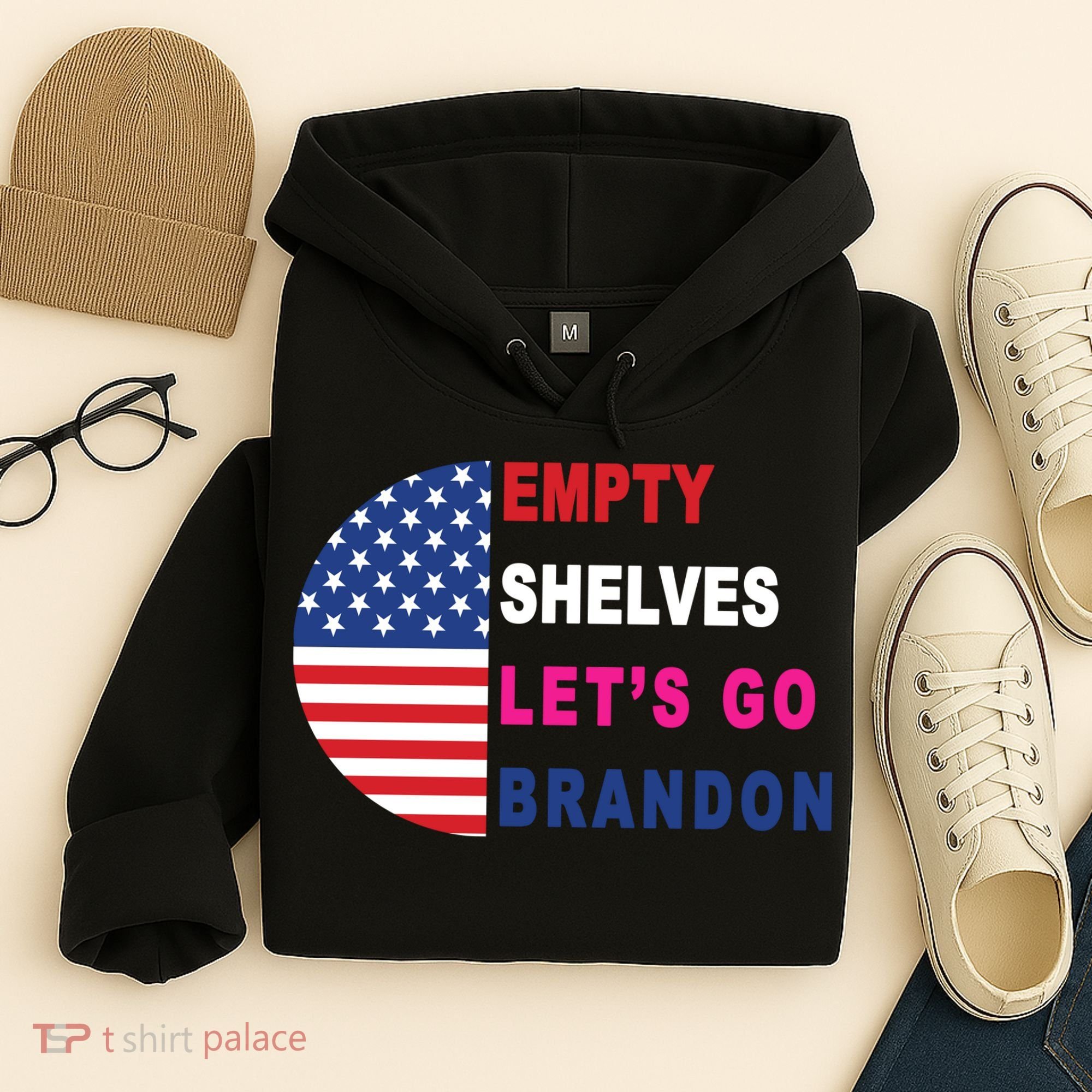 Lets Go Brandon Meme Classic American Flag Half Circle Hoodie