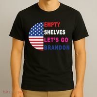 Lets Go Brandon Meme Classic American Flag Half Circle T-Shirt thumb 3