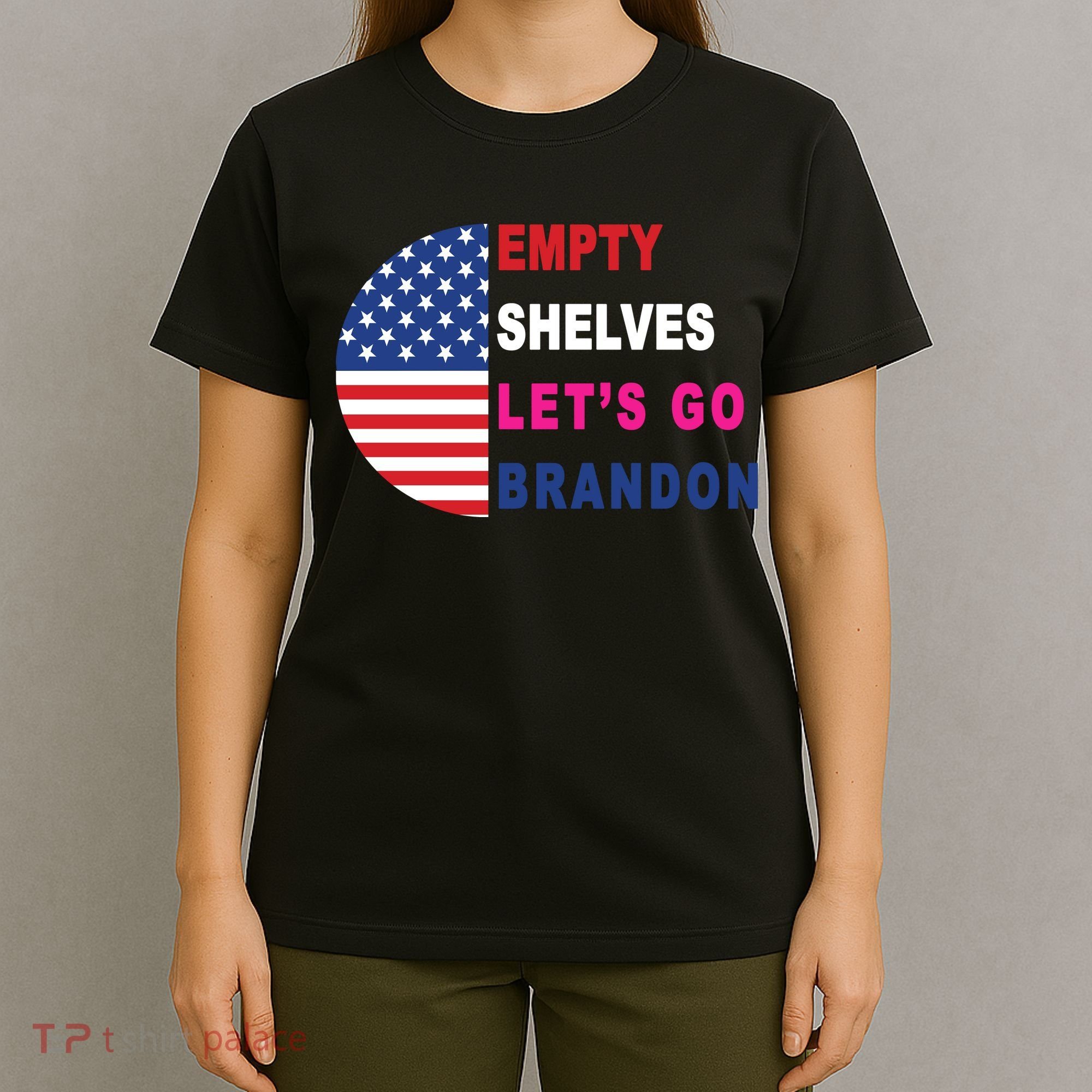 Lets Go Brandon Meme Classic American Flag Half Circle T-Shirt